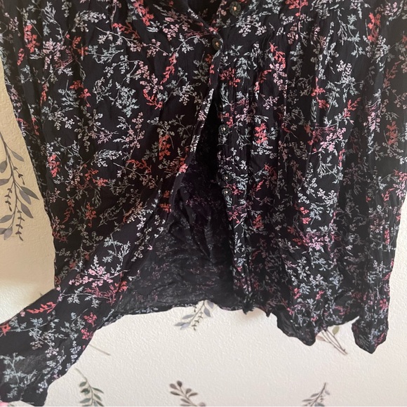 Anthropologie Lined Black Floral Button Up - Picture 6 of 6